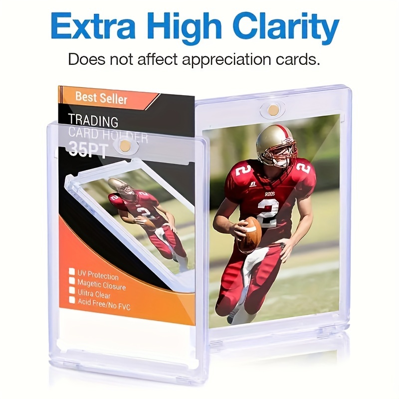 Hard Acrylic Card Protector, Clear Card Brick + 1 Or 2 Display Stand Fit  For Trading Cards,standard Sports Cards,baseball Card Holder Cases  Collectibles White - Temu