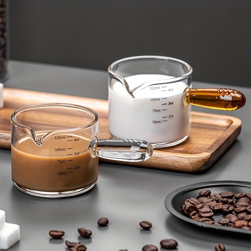 Measuring Cup with Handle Mini Measuring Cup Espresso Mugs with Handle Scale Cups Espresso Accessories Pouring Cup for Baking 250ml, Size: 250 mL