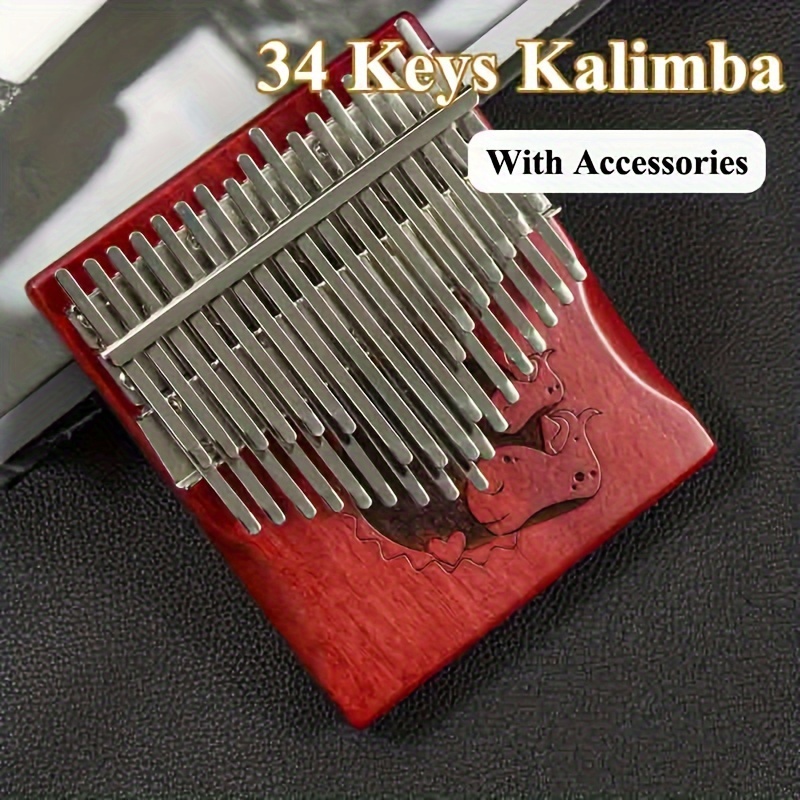 34 Keys Seeds Kalimba Walnut Wood Double Keys Thumb Piano - Temu Australia