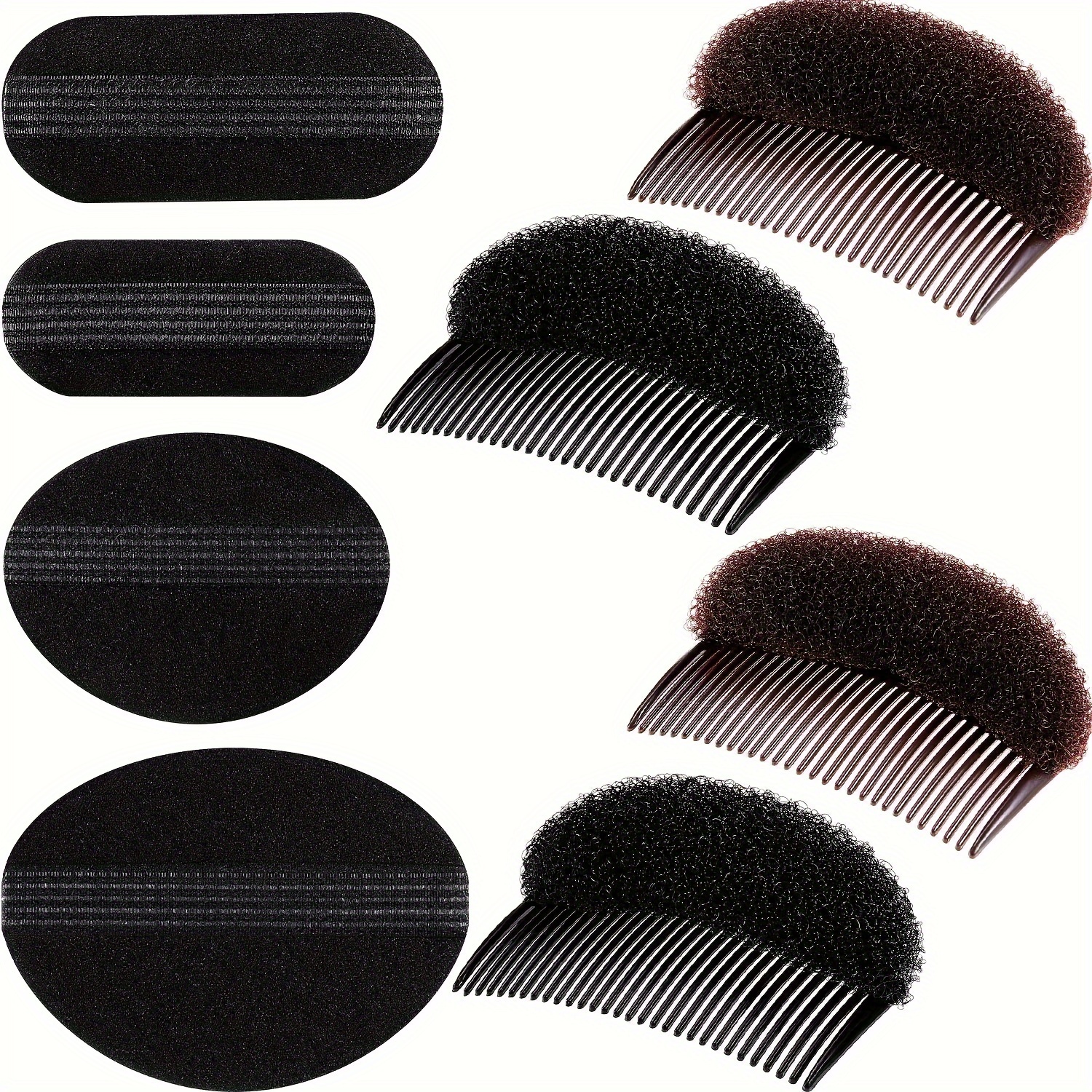 

6 Pcs/set Breathable Cushion Hair Applicator Root Fluffy Hair Clip On Both Sides Heightening Invisible Sponge Back Head Hair Comb Sponge Bb Hair Clip Headpiece