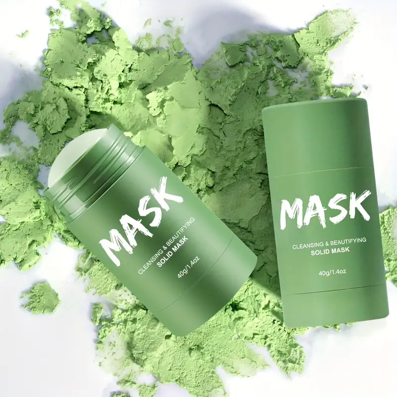 Green Tea solid Mask, Deep Cleanse Green Tea Mask, Green Mask Stick For  Blackheads, Non-Porous Deep Cleansing Mask Pen