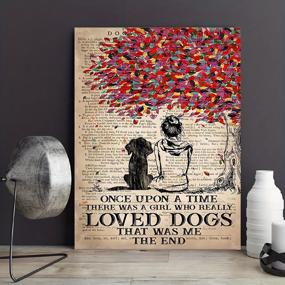 Upon A Time A Girl Really Loved Dogs Wall Art Decor Home Temu