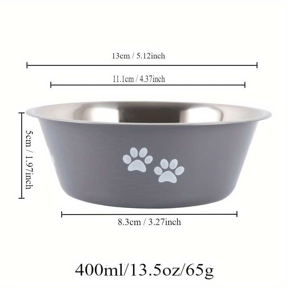 TEMU 1pc Non-slip Dog Bowls For Small Medium Large Dog Feeder Bowls Drinkers Stainless Steel High Capacity Pet Feeders Dogs Accessories
