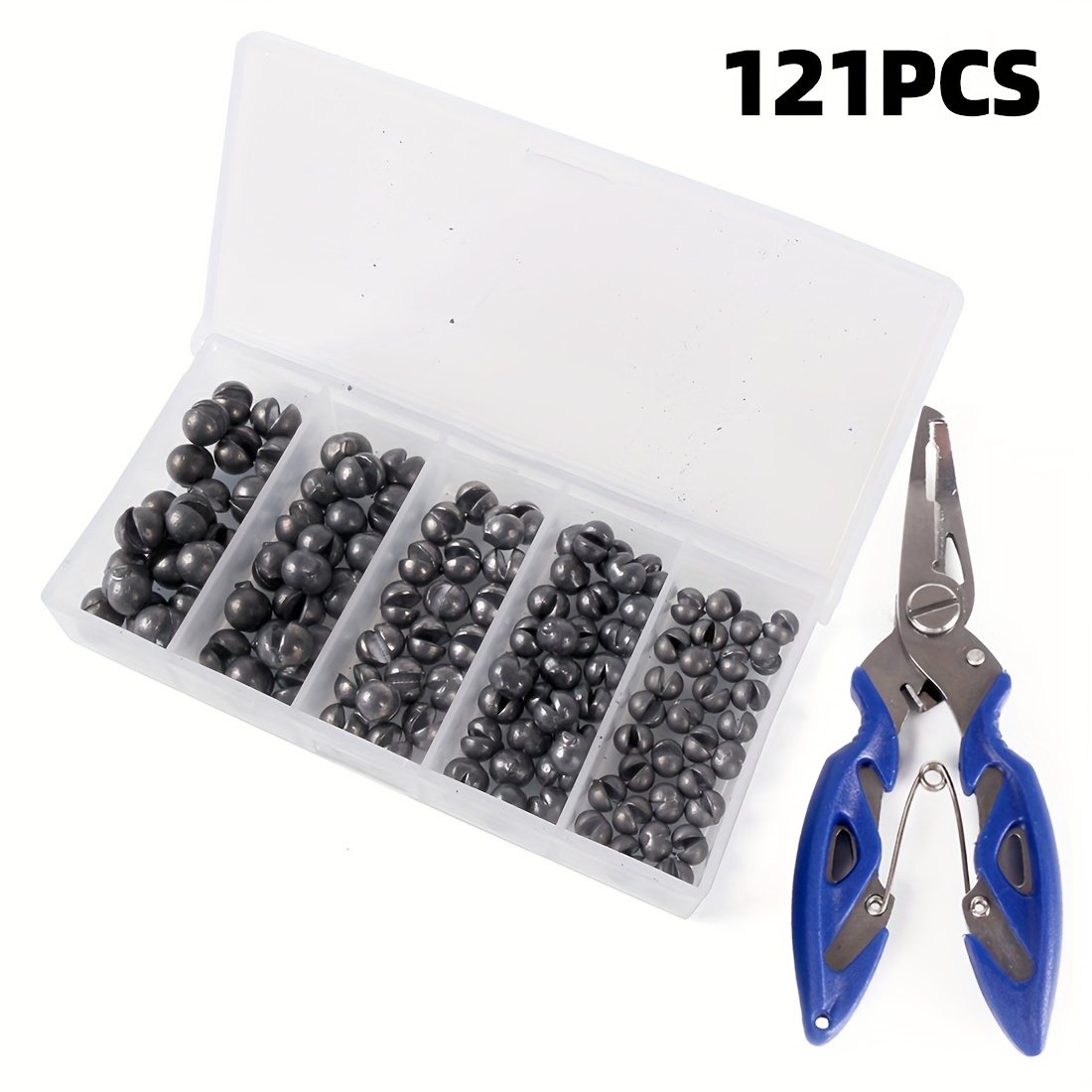 Split Shot Fishing Weights, 120pcs Removable Round Split Shot Sinkers  Weights Fishing Line Weights Clip On Weights for Fishing