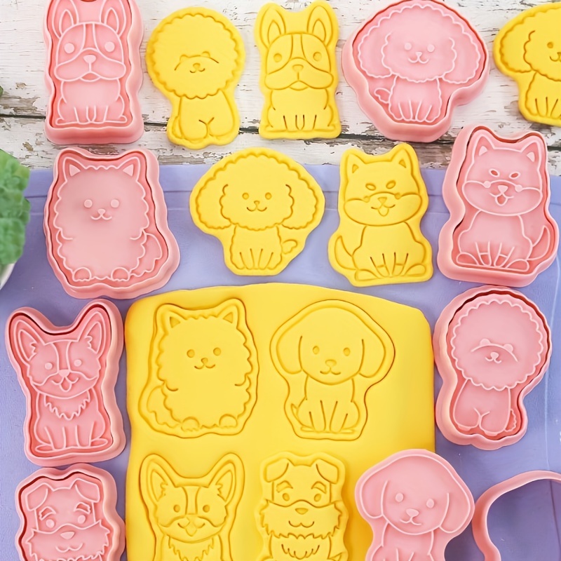 Cartoon Puppy Cookie Cutters Teddy Corgi Bulldog Bone Mould - Temu