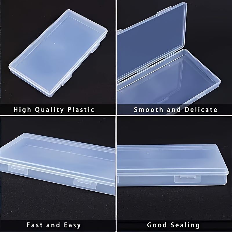 item picture 6pcs clear rectangular storage boxes with   portable plastic organizer for stickers office supplies jewelry fishing hooks 6   3x1in     or office use storage organizer desk drawer organizer for home storage