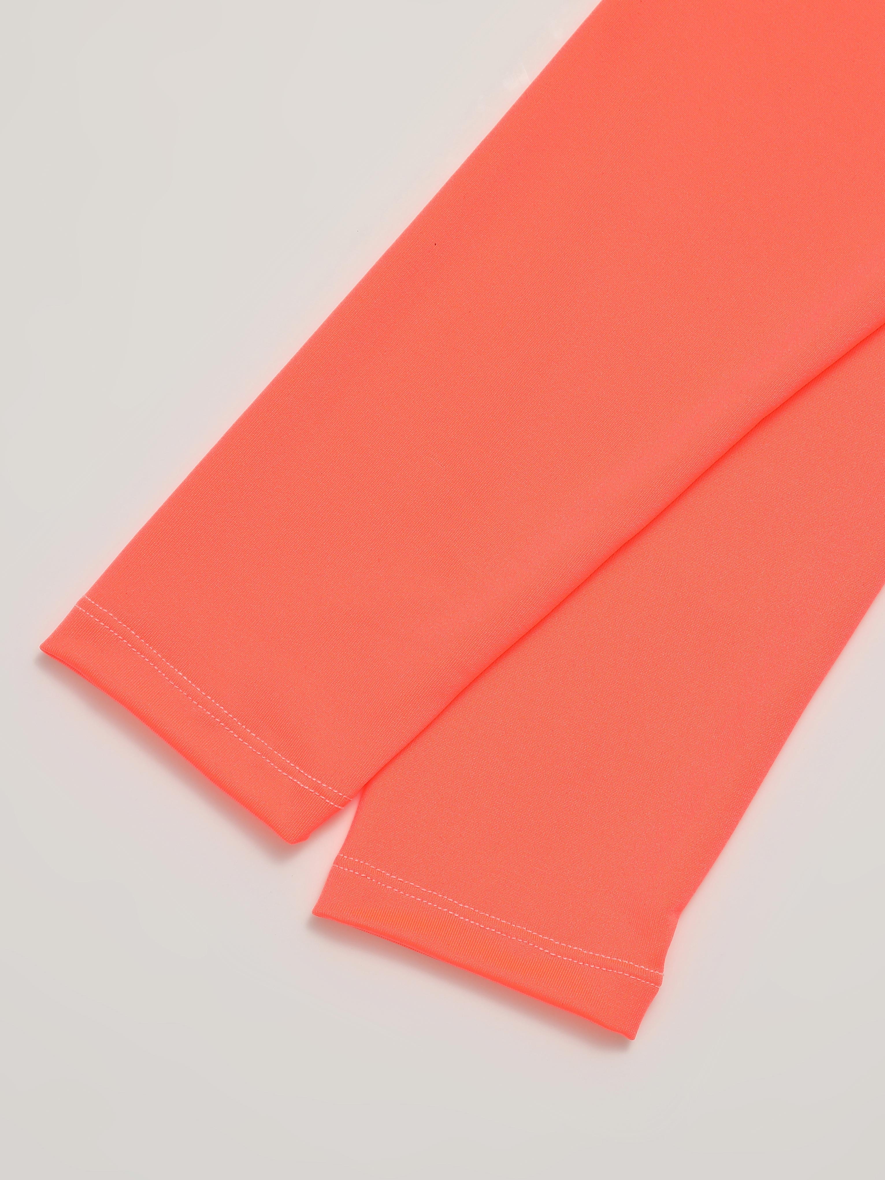 Girls Neon Orange Long Leggings