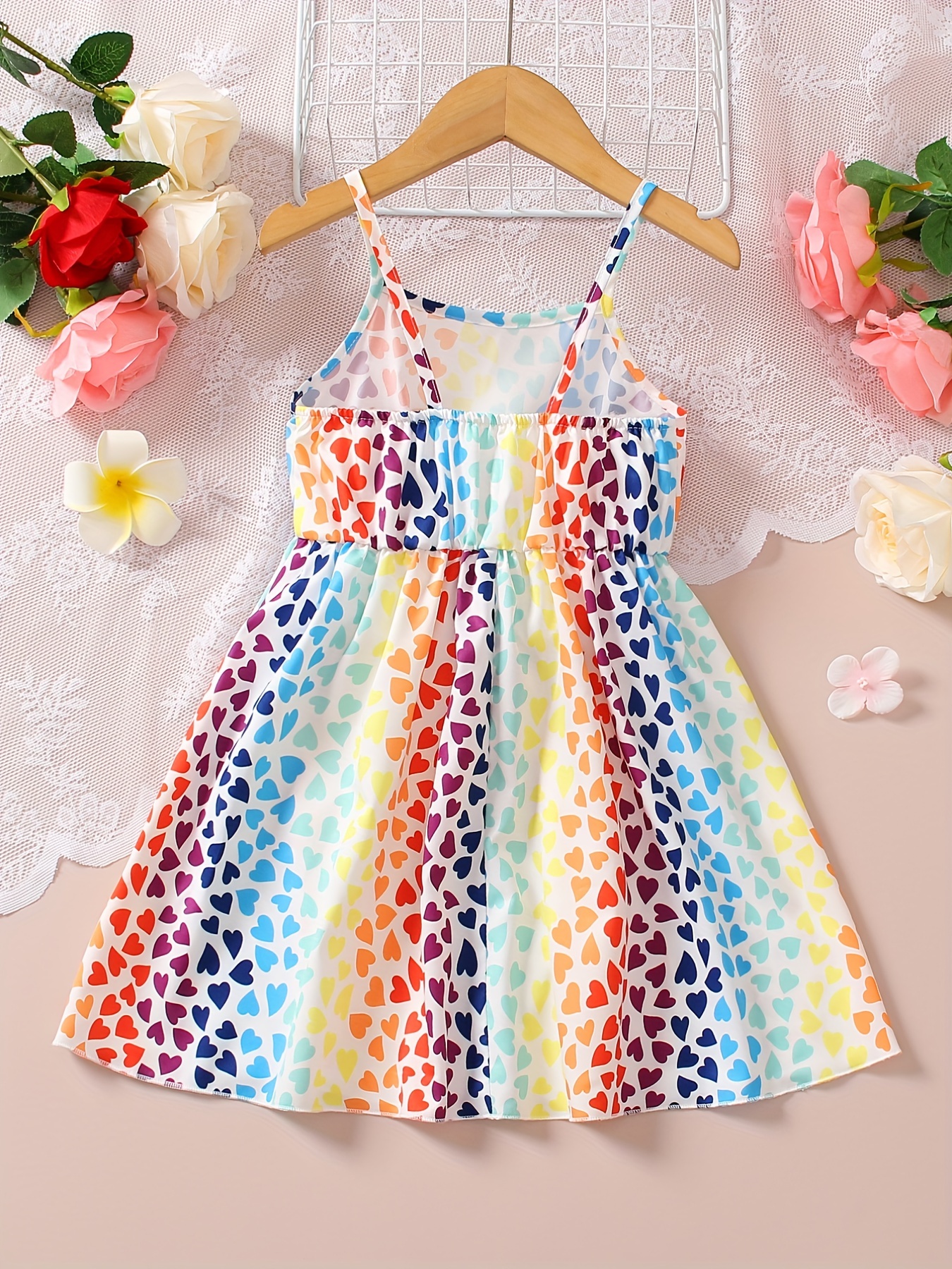 Vestido De Princesa Cami Con Dise o De Coraz n Colorido Para Ni as Peque as Para Fiesta En La Playa Vacaciones Ropa De Verano Para Ni as Tendencia