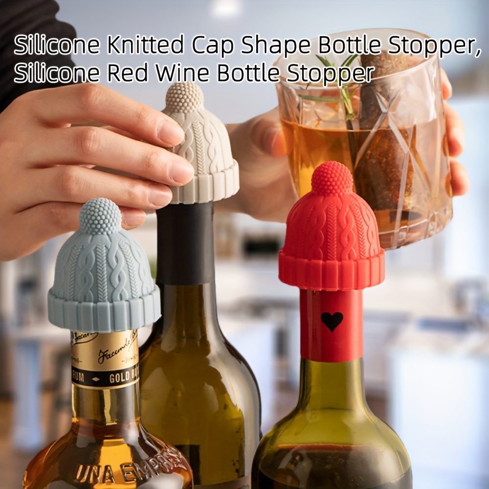 1/3/4PCS Silicone Wine Stoppers Beverage Bottle Sealer Reusable