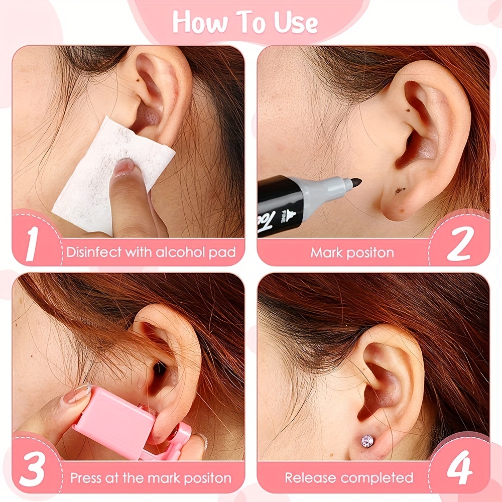 Disposable Ear Piercing Gun Tool Kit Ear And Nose Piercing - Temu