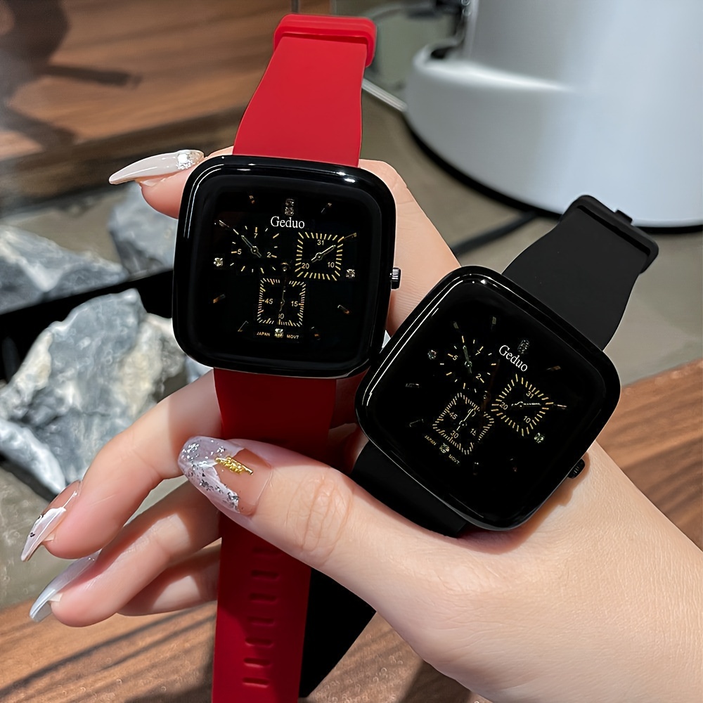 Relojes deportivos cuadrados de silicona para mujer reloj de - Temu