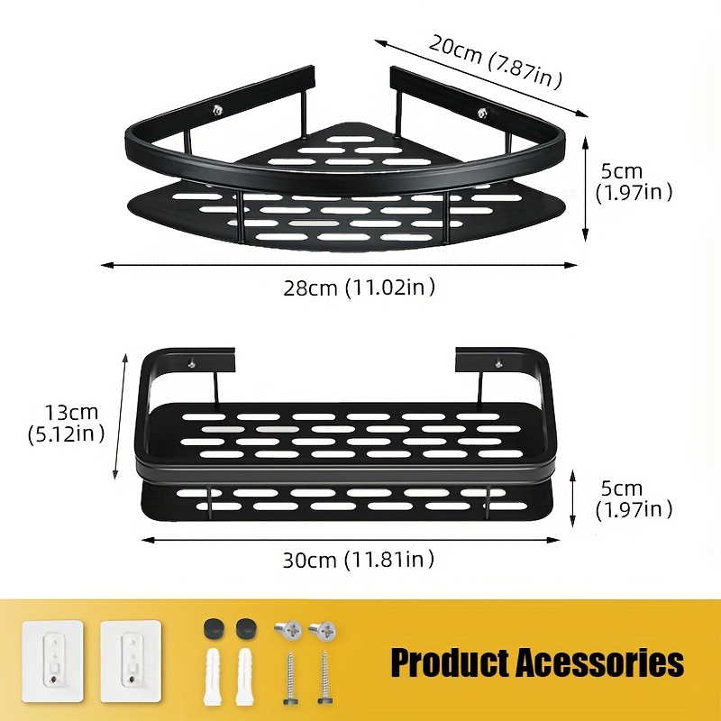 Wall-mounted Bathroom Storage Rack With Shower Caddy Basket - Punch-free  Organizer For Bathroom Accessories - Temu