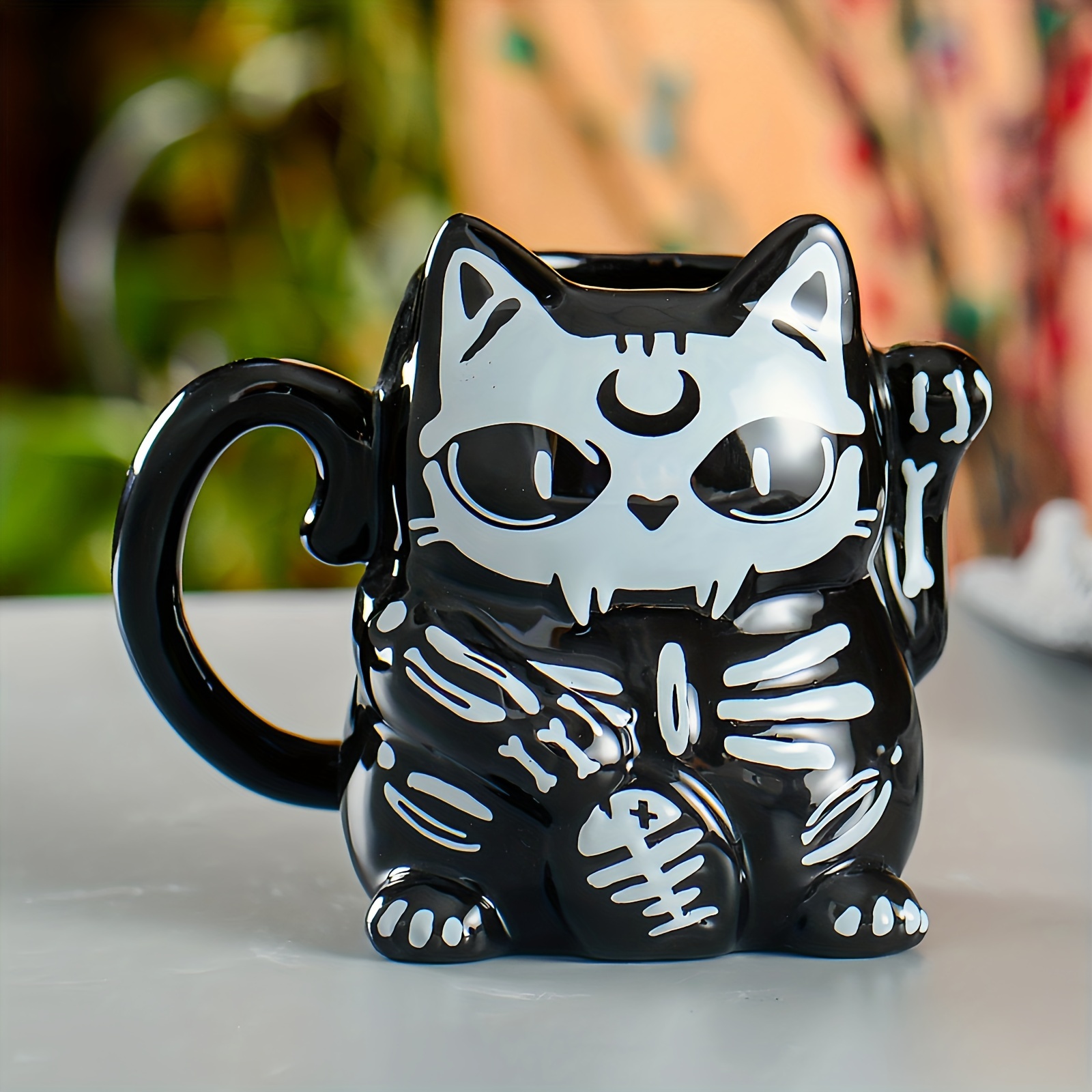 1pc Tazza Caffè In Ceramica 3d Nera Carina Halloween Gatto - Temu