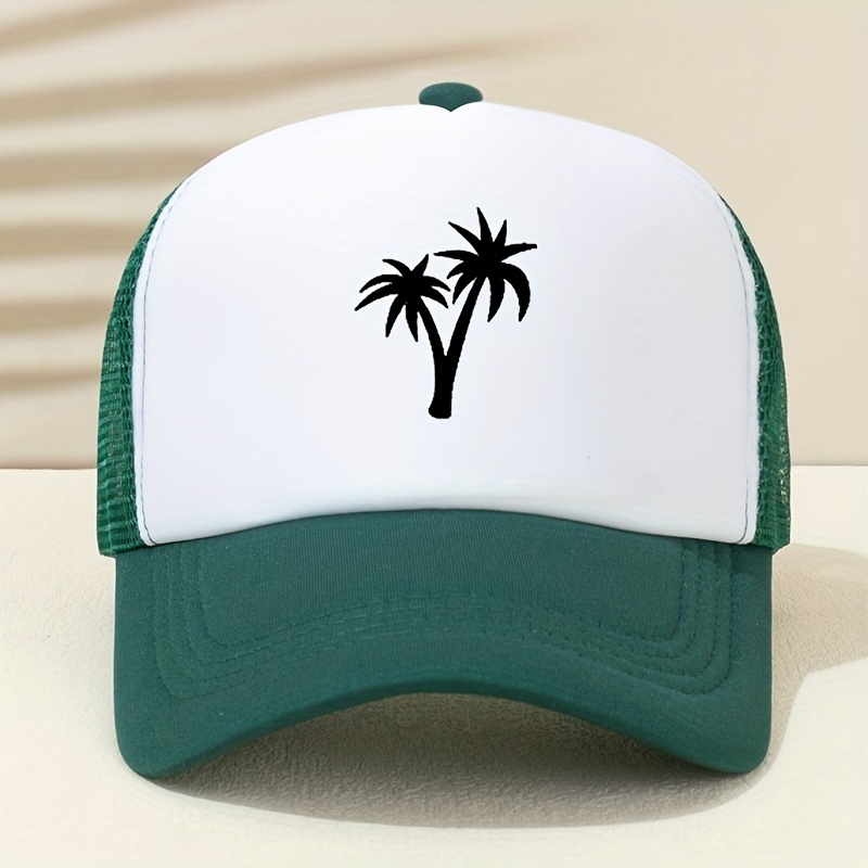 Coconut Tree Print Mesh Baseball Cap for Men
