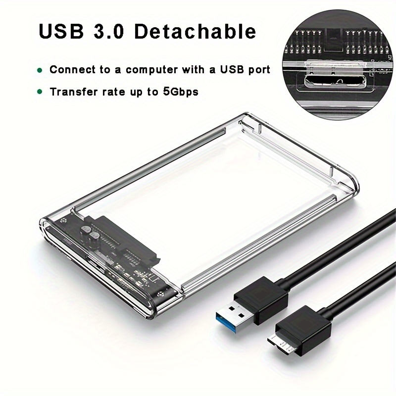 Coque pour disque dur externe USB 2.5 2.0 pouces,boîtier léger