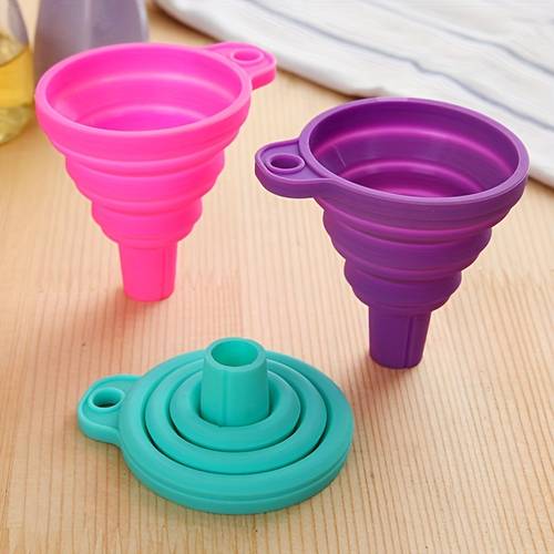 1pc Collapsible Funnel, Mini Household Collapsible Funnel For Kitchen, Household & Automotive Multi-Tasks Purposes, Mini Foldable Flexible Funnel, For Filling Bottles, Kitchen Supplies