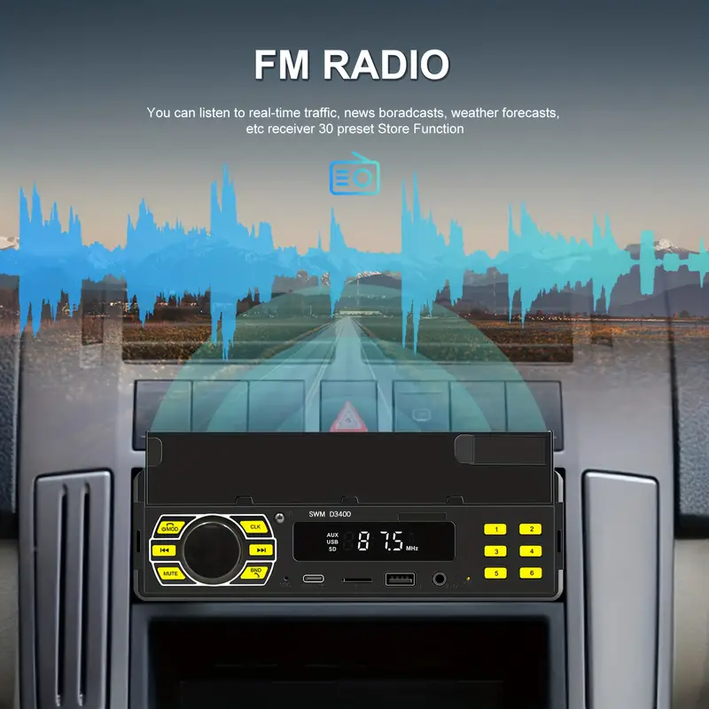 1din Car Radio Stereo With Remote Control Digital Bt Car - Temu
