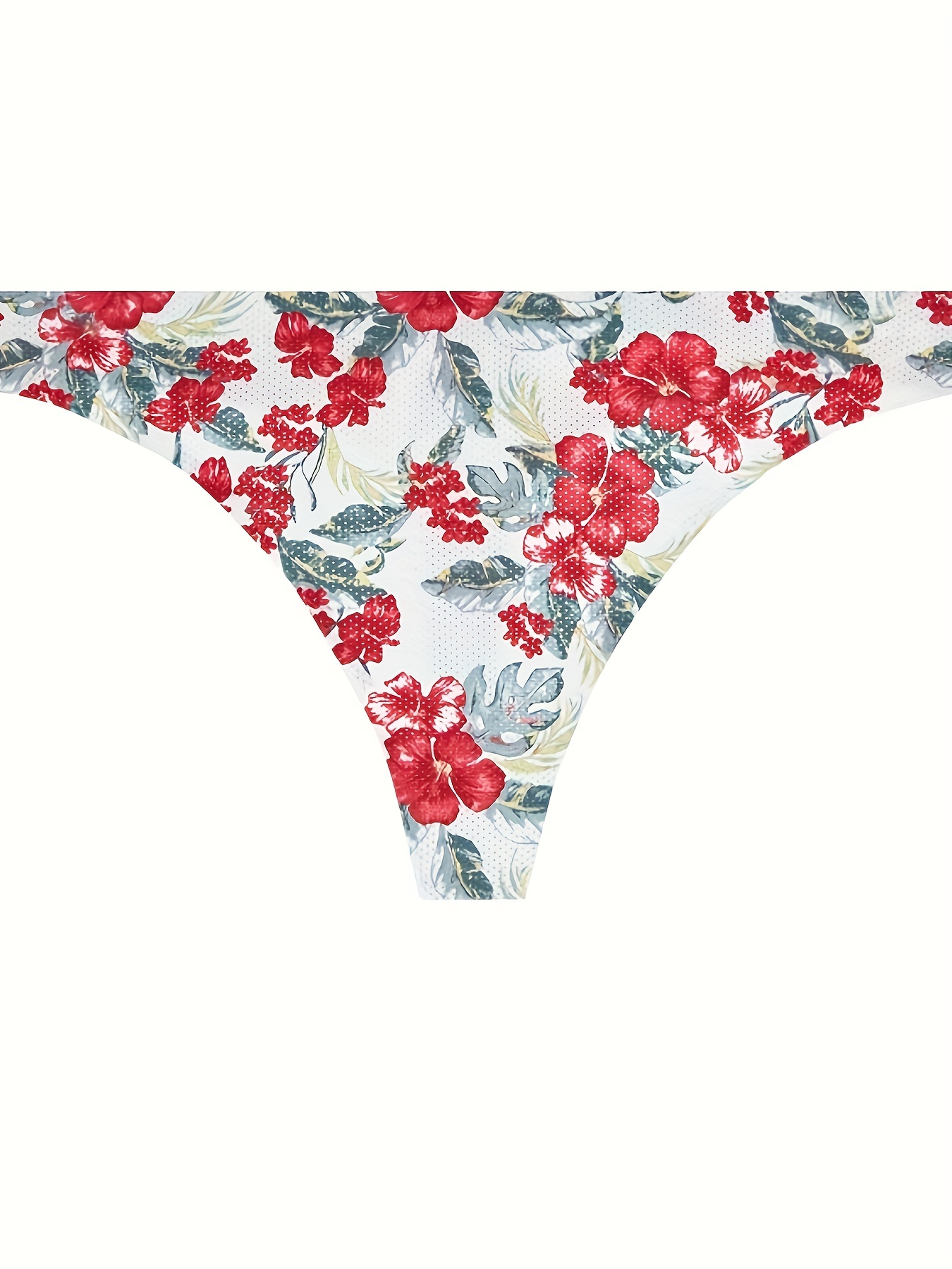4pcs Floral Print Cheeky Panties Comfy Seamless Intimates - Temu Portugal