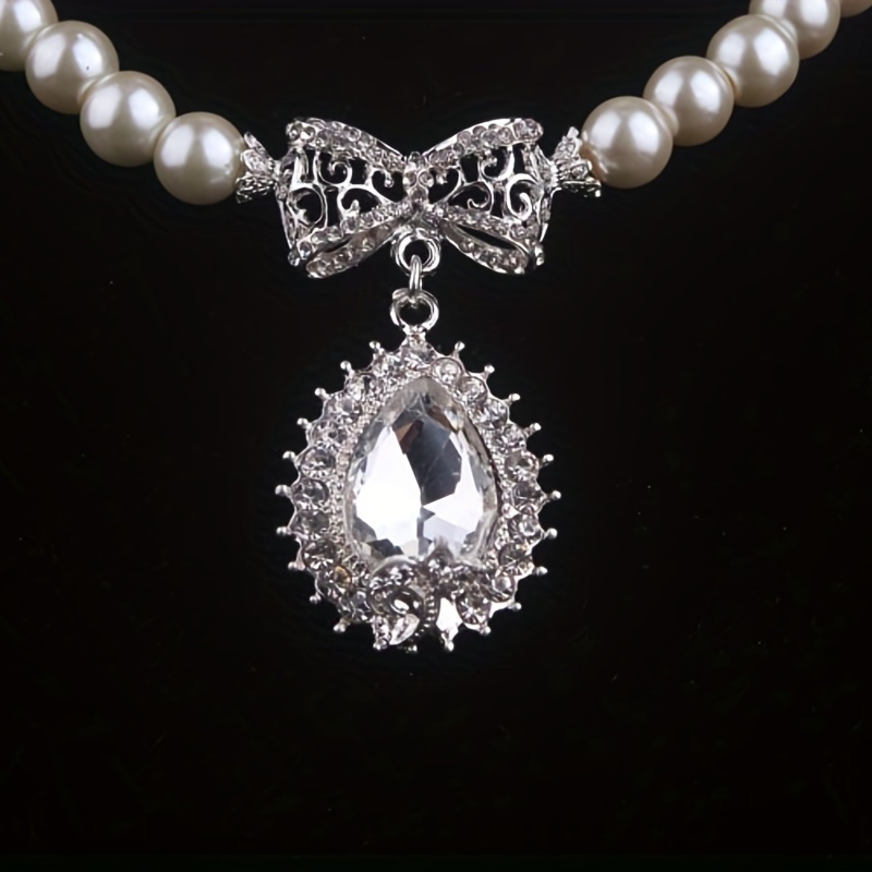 Bridal Rhinestone & Beads Necklace for Weddings