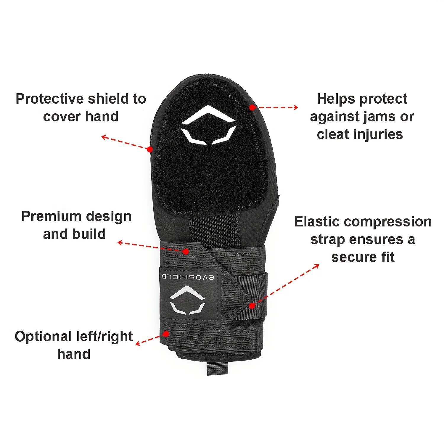 Protective Baseball Sliding Mitt with Elastic Compression Strap