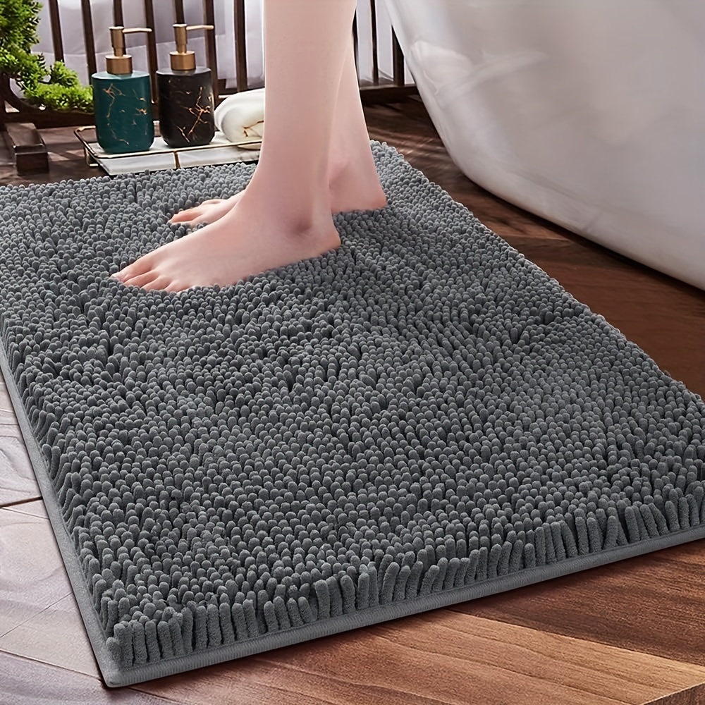 Bathroom Rug, Non Slip Bath Rugs, Soft Durable Thick Chenille Bath Mat,  Ultra Water Absorbent And Fast Dry Bath Mats For Bathtubs, Rain Showers And  Under Sink - Temu France