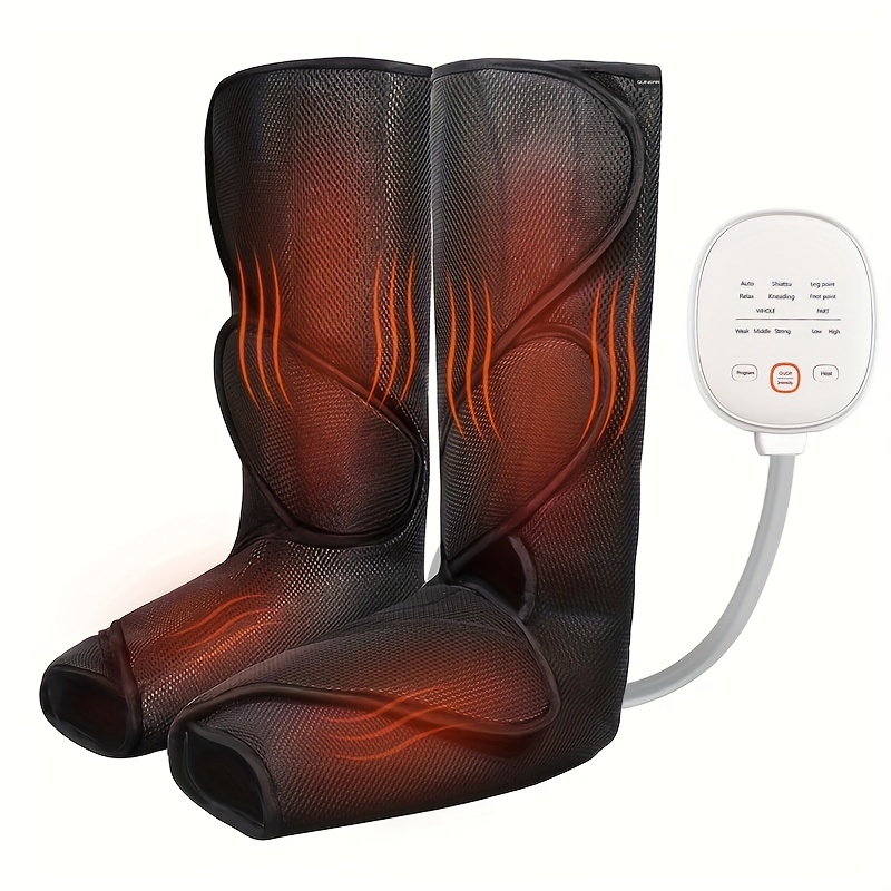 CINCOM Masajeador de piernas con calor para circulación y alivio del dolor,  masaje de compresión de aire para pies y pantorrillas, regalos para mamá y