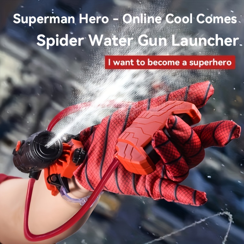  2PCS Spider Water Squirt Gloves, 2-in-1 Shoots Webs or Water,  Super Web Role-Play Toy Set Cosplay Launcher Bracers Accessories Movie Toy  Water Spray Toy for Kids Ages 8+ : Toys 