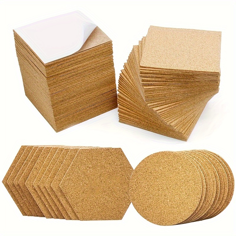 Square Self adhesive Cork Sheets Reusable Cork Backing - Temu