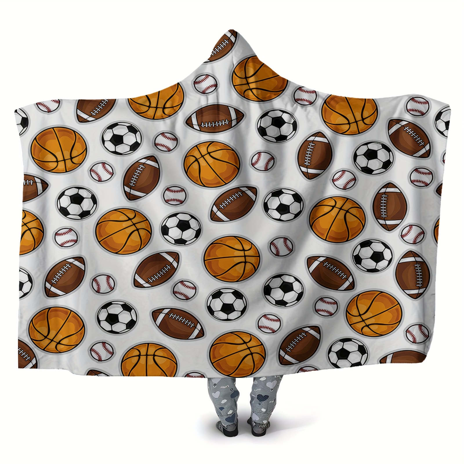 Ball Hooded Blanket Thick Nap Wearable Blanket Magic Blanket