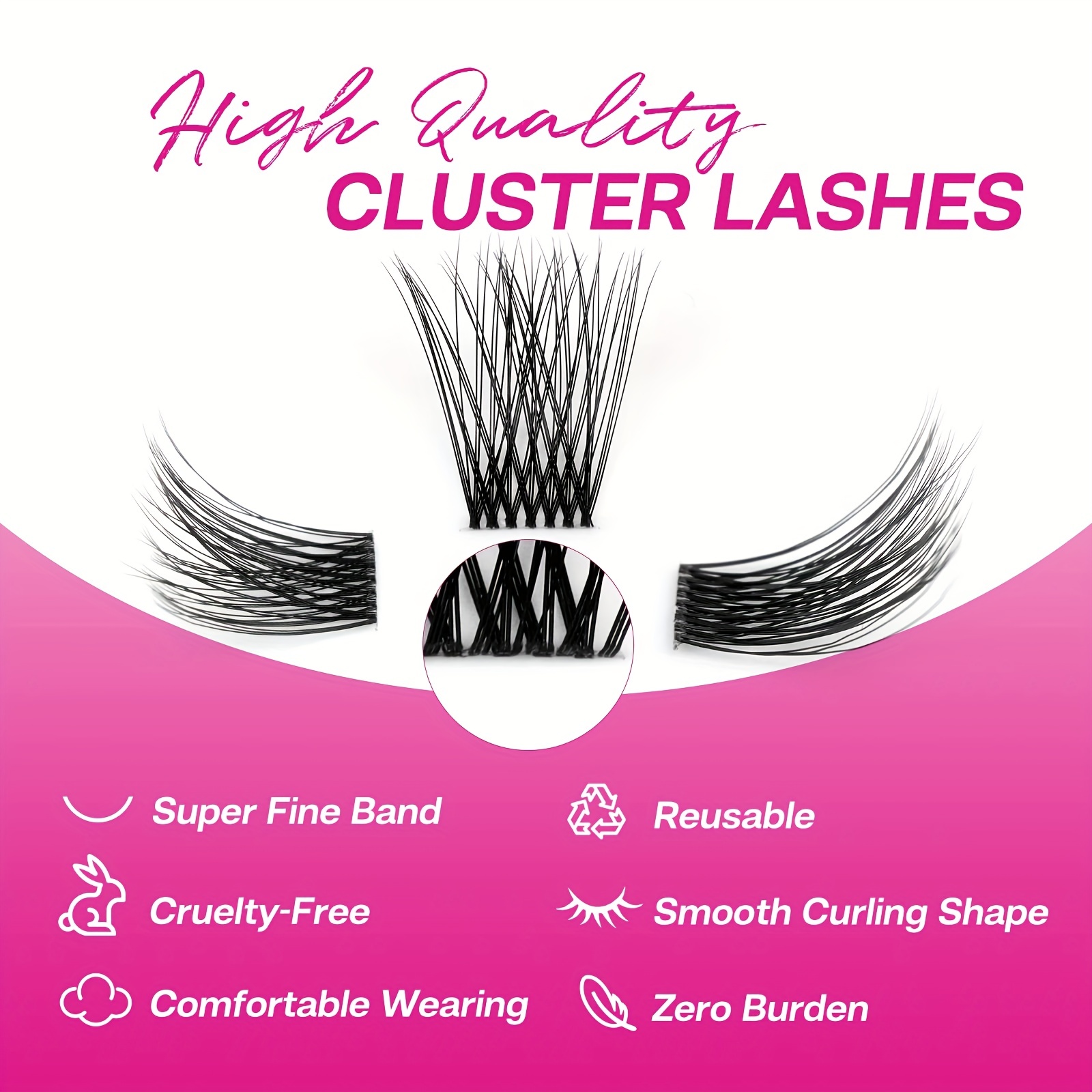 Cluster Lashes DIY Extension Natural Faux Mink False Eyelashes