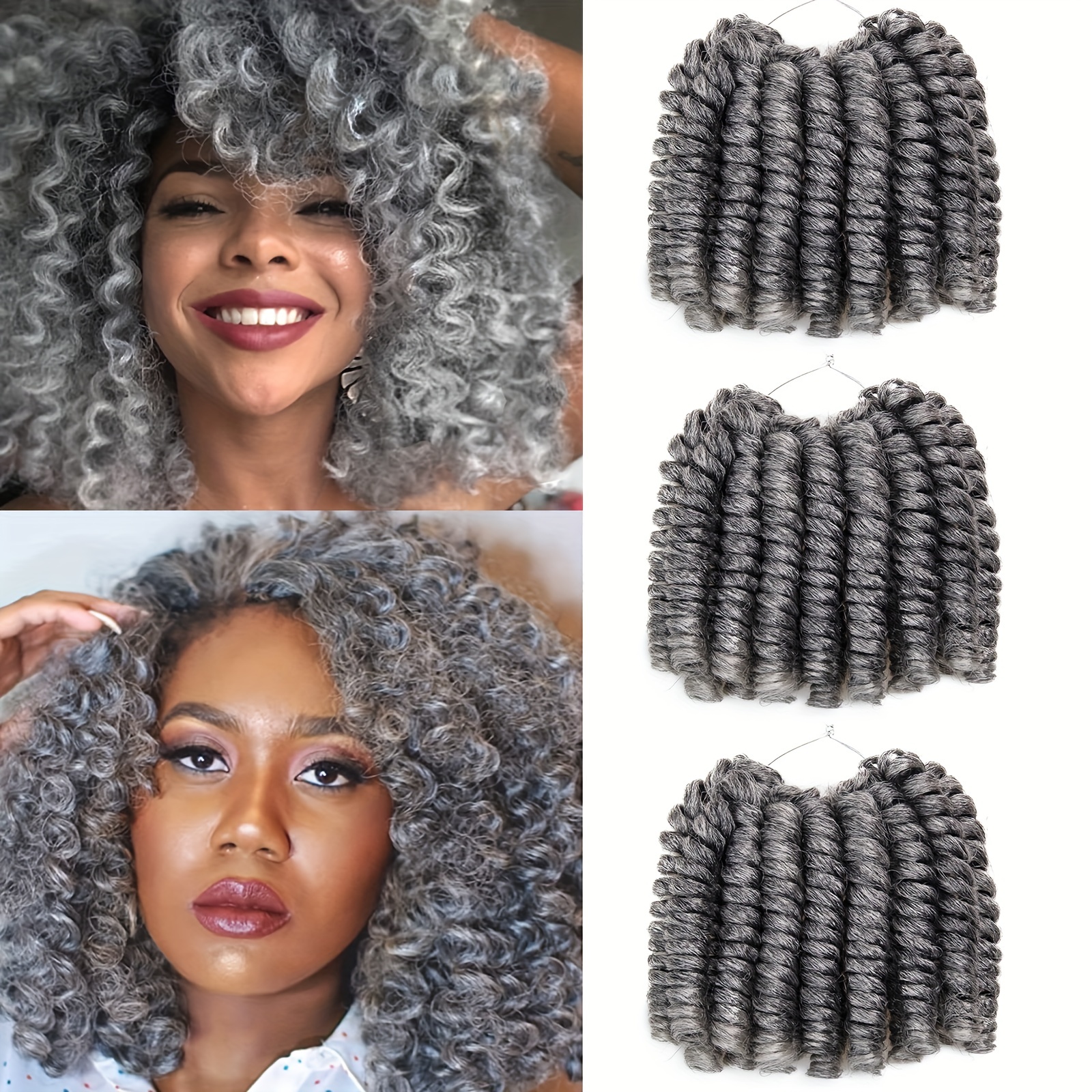 2 Short Jamaican Bounce Loops Crochet Hair Extensions 20 Peices Spring  Curly US