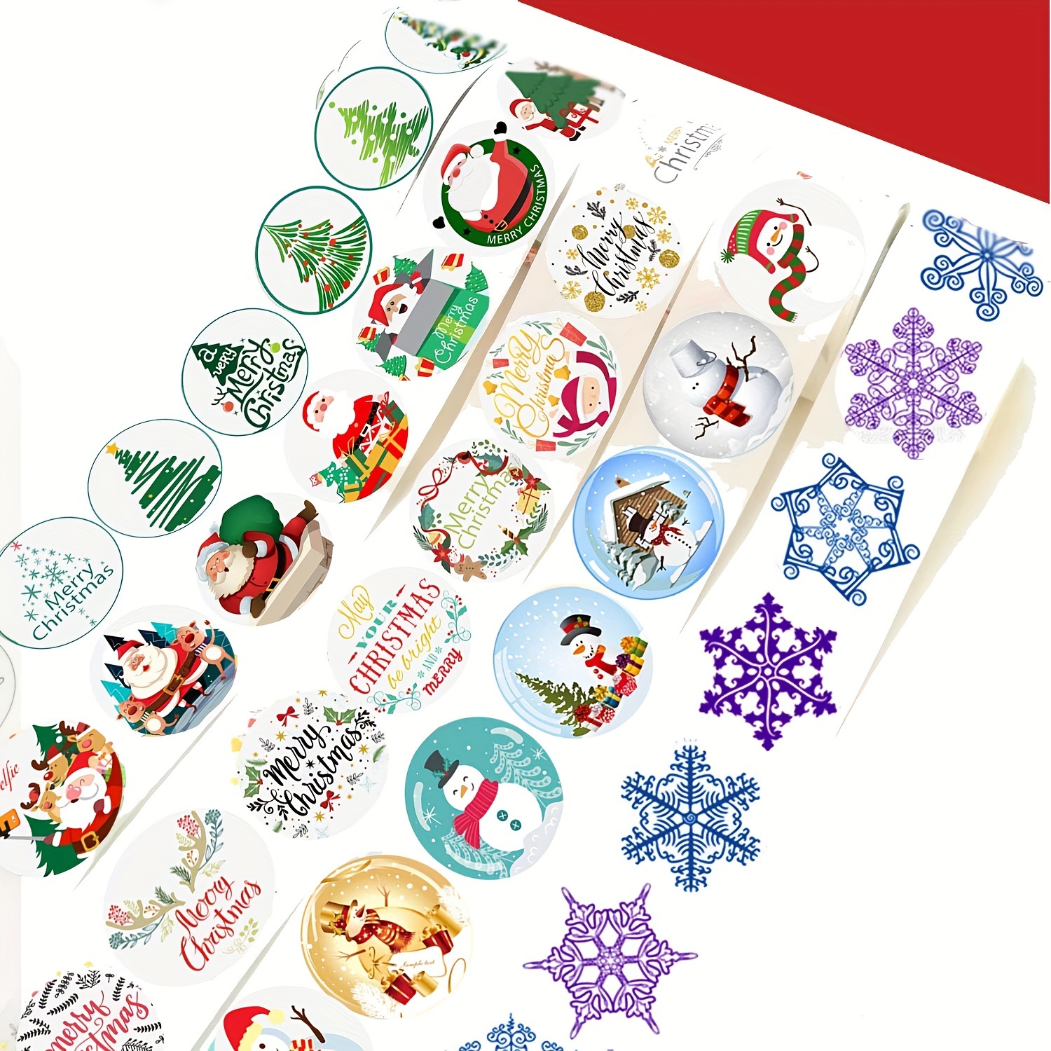 500pcs of Festive Christmas Snowflake Stickers - Perfect for Scrapbooking &  Stationery!