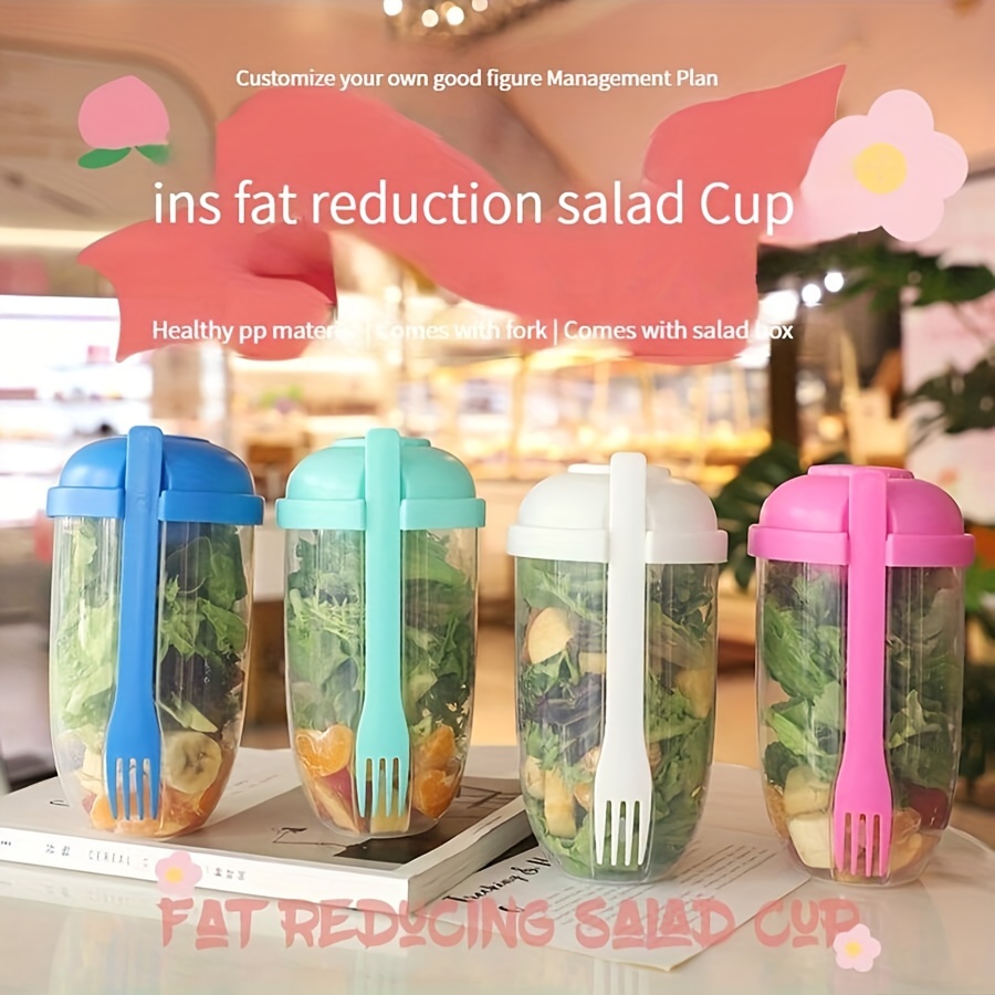 Customized Salad Shakers with Fork and Dressing Container, Household