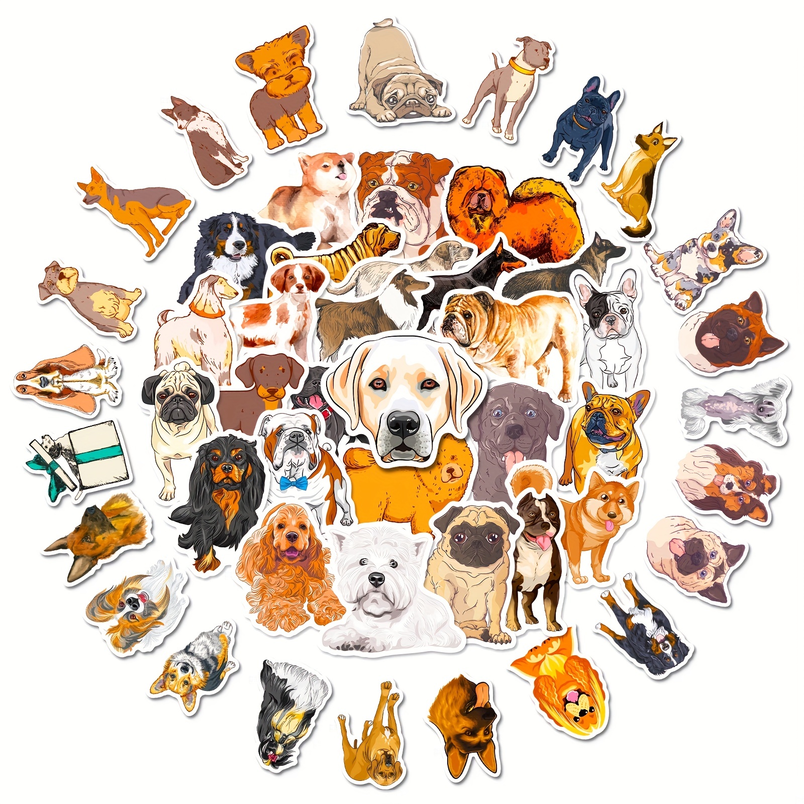 Dog Stickers for Water Bottles Dog Stickers for Kids Dogs Vinyl Sticker Big  Dog Stickers for Laptop(50 Pcs)