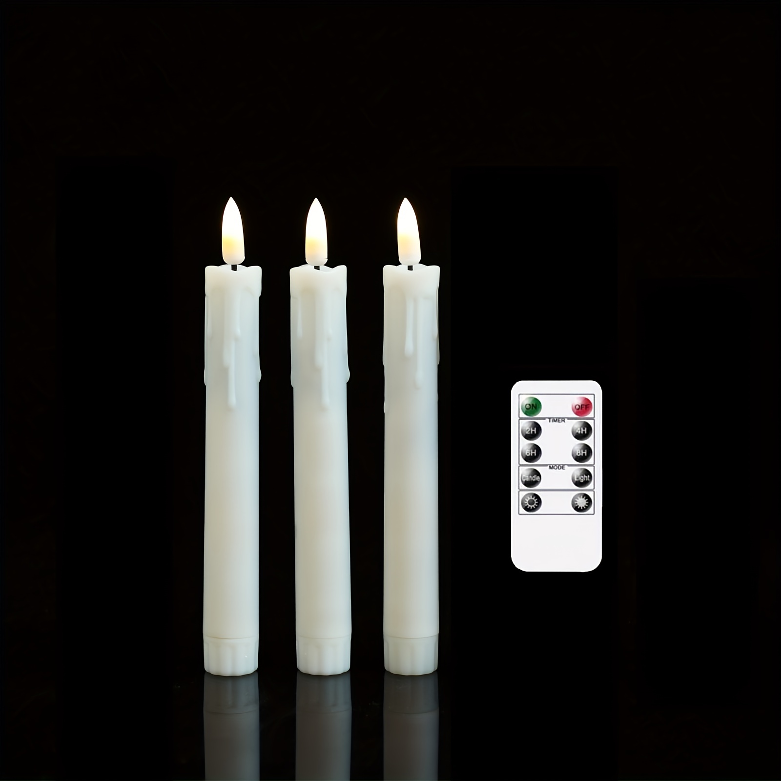 Flameless Taper Candles Flickering Temu