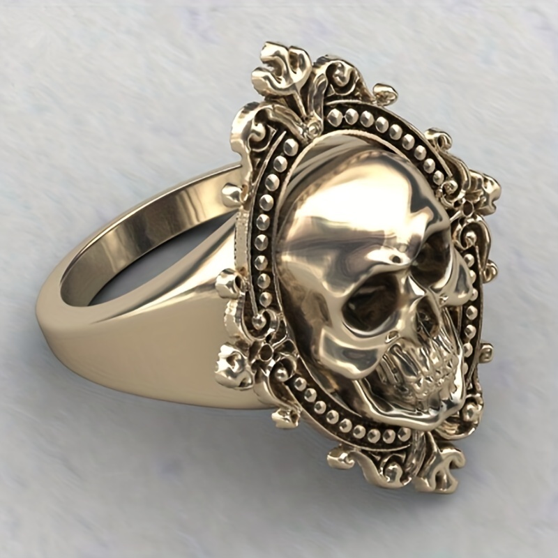 Men's Vintage Skull Ring Punk Hip Hop Mirror