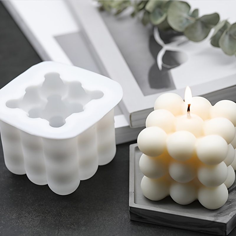 Mini Bubble Candle Mold, Cube Candle Mold, 3D Silicone Resin Mold for Wax  Candle Soap, Soap Mold 
