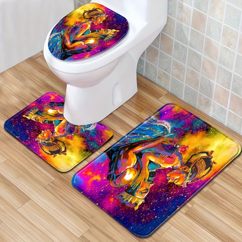 Darth Vader Bathroom Rugs 4pcs/Set Shower Curtain Non-Slip Toilet Lid Cover  Pad 