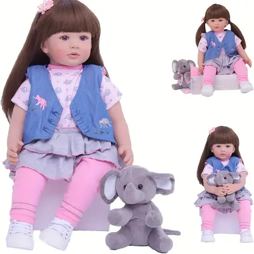 Boneca bebe reborn recem nascida menina com vários itens,boneca bebe reborn  silicone realista bonecas fofas e realistas feitas à mão 3D realista alta