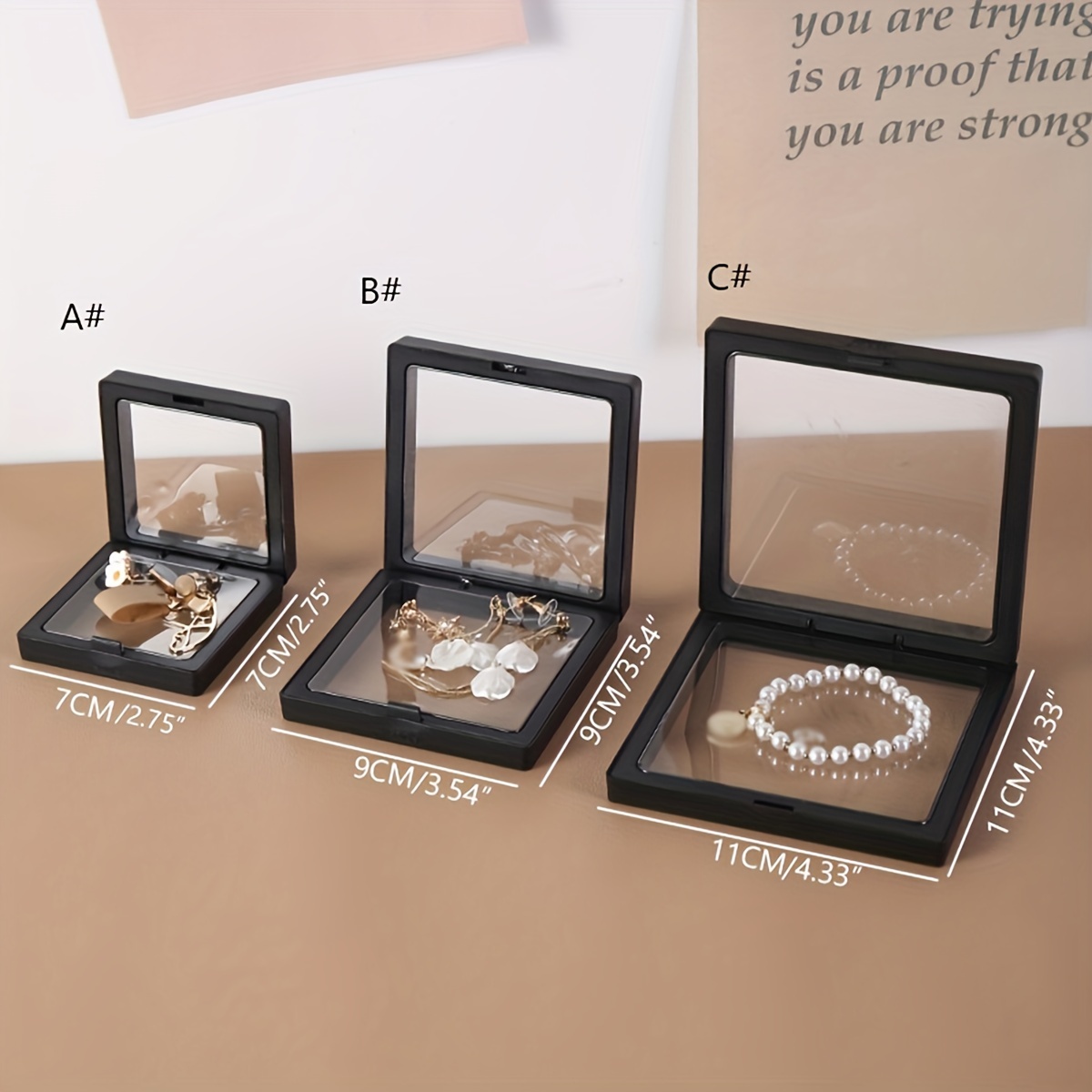 Pe Film Jewelry Storage Box Thin Film Suspension Jewelry - Temu