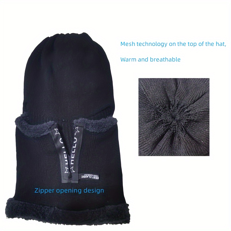 Coldproof Windproof Warm Hat Winter Zipper Fishing Balaclava Hat