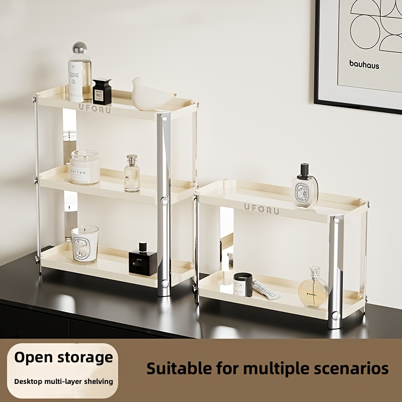 2 Tiers Storage Shelves, 360 Degree Rotatable Storage Rack, Bathroom,  Office, Cloakroom Desk Organizer, Be Used In Small Spaces, And Corner Areas Storage  Shelf, Home Organization And Storage Supplies, Bathroom Accessories, Kitchen