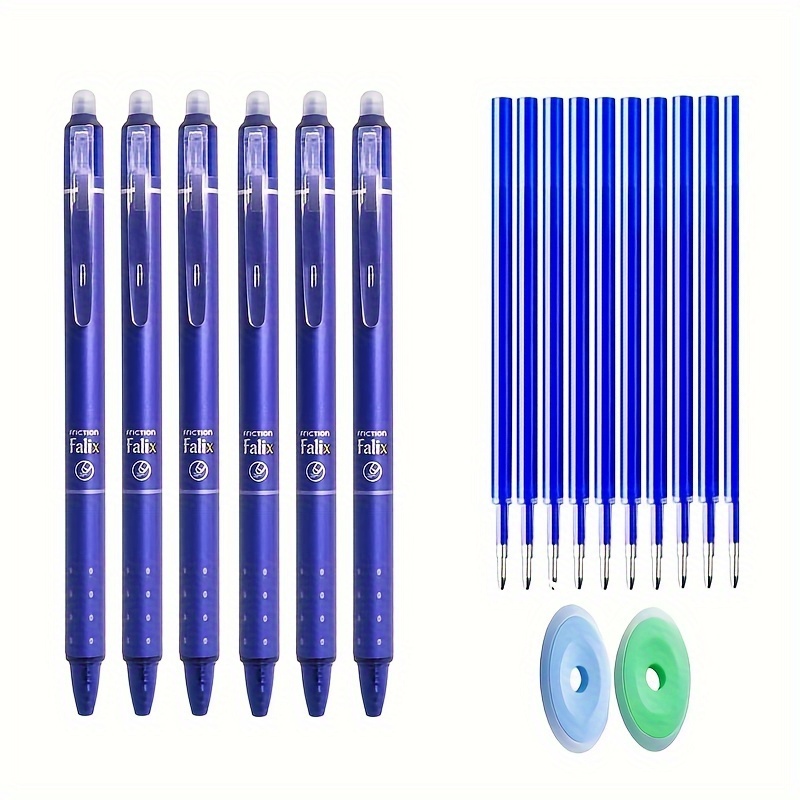 6/18Pcs/Set Kawaii Cartoons Erasable Pen 0.5mm blue ink Cute Gel Pens  Washable handle