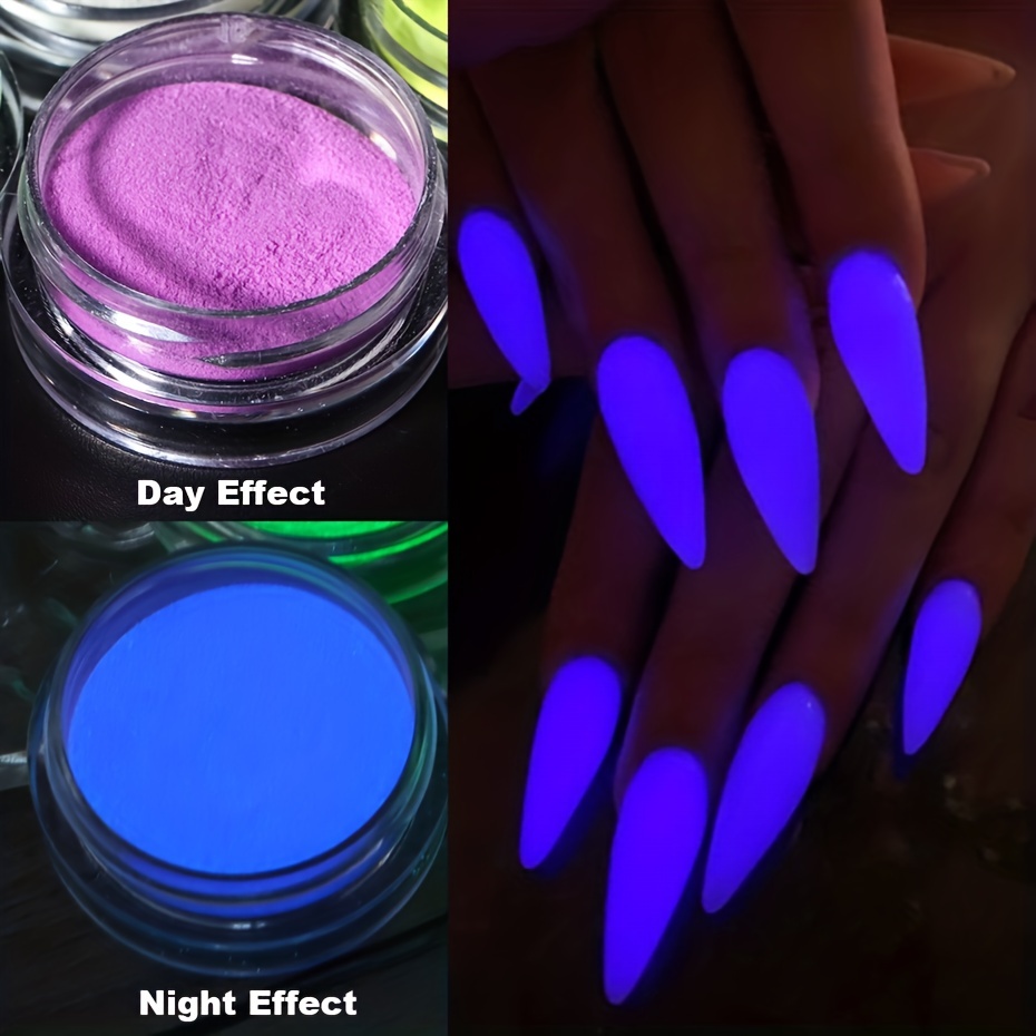 Luminous Chrome Nail Powder Glow In The Dark Pigment - Temu