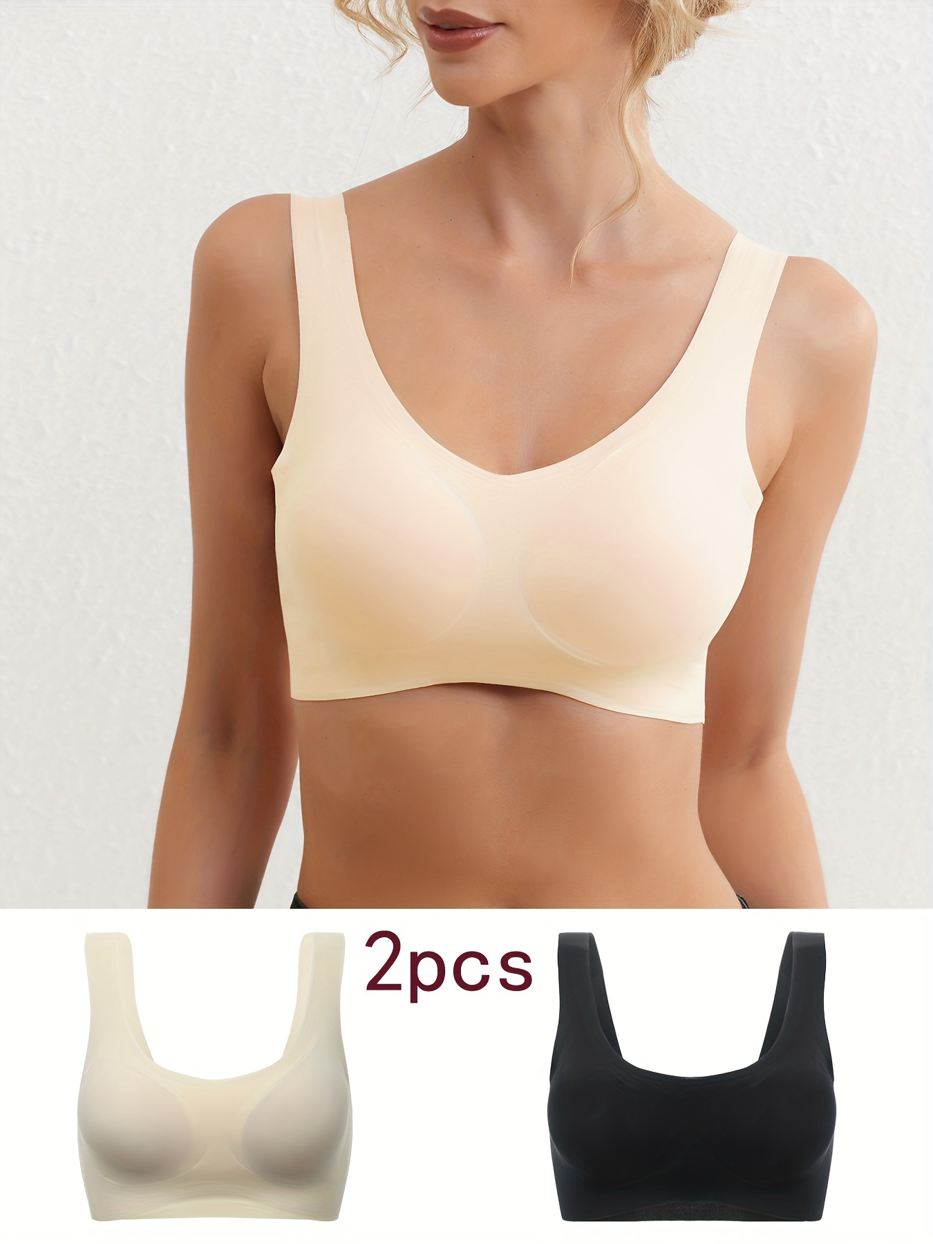 ZuozuoR Seamless Design for 9-18 Teen Girl's Wireless Sport Bras Ice Silk  Sleep Bras Thin Soft Comfy Daily Bras 2-Pack