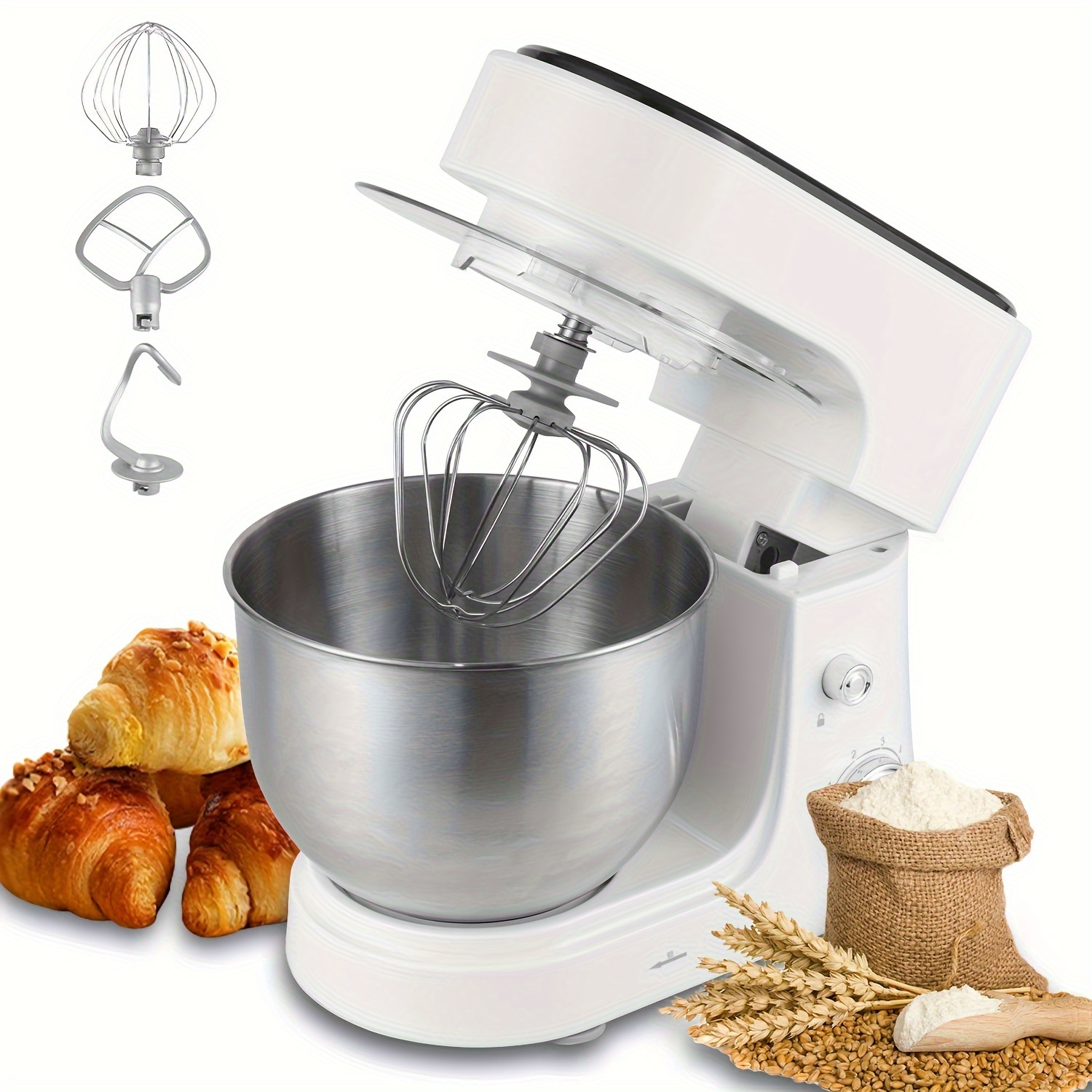 2 in 1 stand mixer & hand mixer food blender with dough hooks whisk mixing  bowl