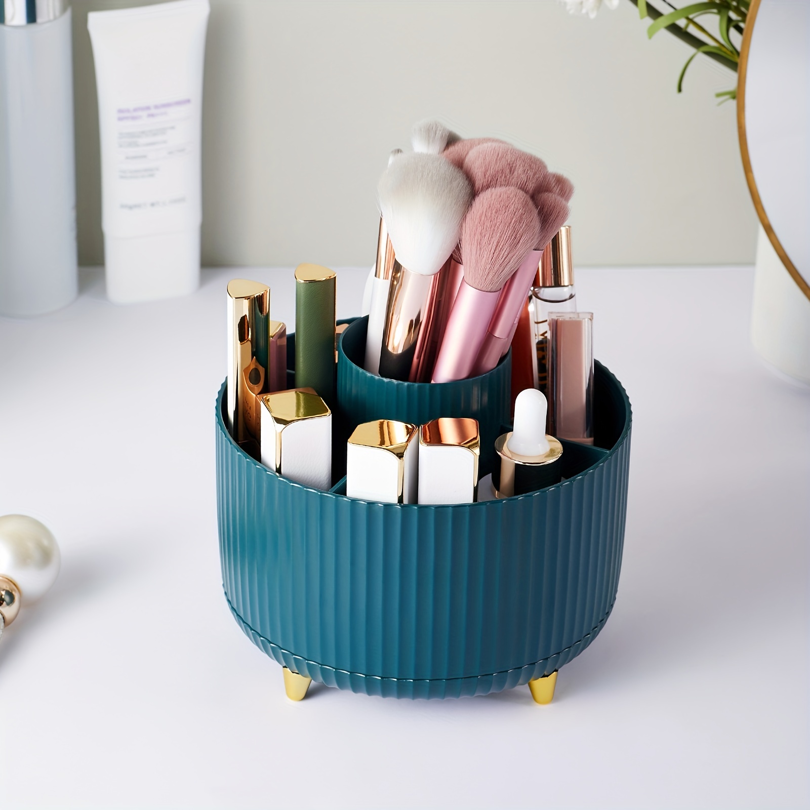 360 Degree Rotation Pen Holder Pencil Holder For Desk, Desk Simple Modern  Minimalist Makeup Organizer Pen Cup Multifunctional Office Supplier For Home