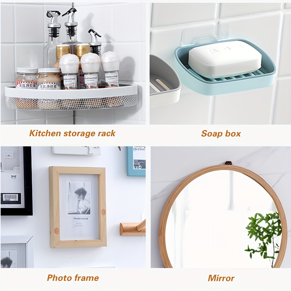 5/10Paris Double-Sided Adhesive Wall Hooks Hanger Strong Transparent  Traceless Adhesive Hooks Wall Storage Holder For Kitchen
