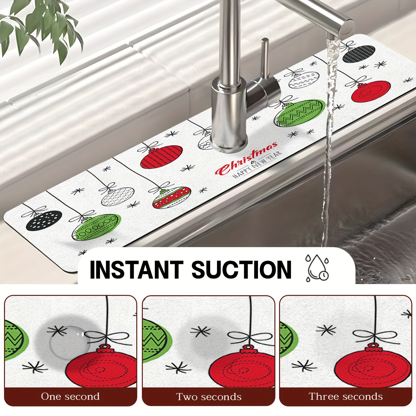 Christmas Diatomaceous Mud Faucet Suction Pad Kitchen - Temu