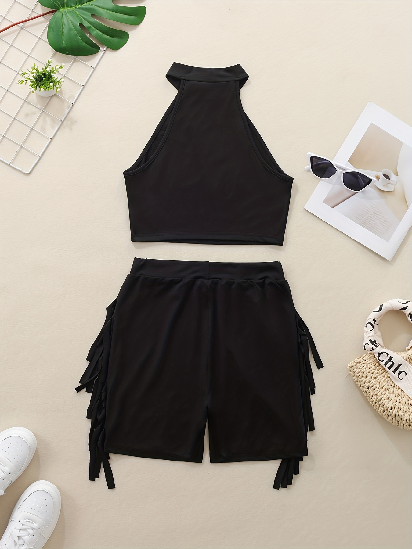 Tank Tops Matching Shorts Suit for Women Two Piece Set Sexy